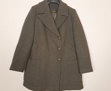 Marks & Spencer Dark Olive Green Textured Button Up Wool Peacoat Short Coat 18UK/46EU