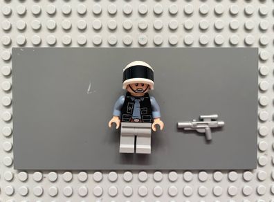 lego Star Wars sw1285 Rebel Fleet Trooper minifigure- Male, Vest with Pockets, Black Neck, Reddish Brown Eyebrows