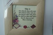 Framed pressed flowers, Time is,Home decor,  Naturally Irish, Picture,Gift