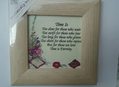 Framed pressed flowers, Time is,Home decor,  Naturally Irish, Picture,Gift