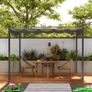 3 x 3 m Garden Pergola with Retractable Roof, Gazebo, Canopy for Shade, UPF30+, Gray Image 3