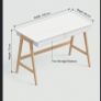 Brand New Home Comforts Desk - Matt White / Wood Legs (Unopened) Image 3