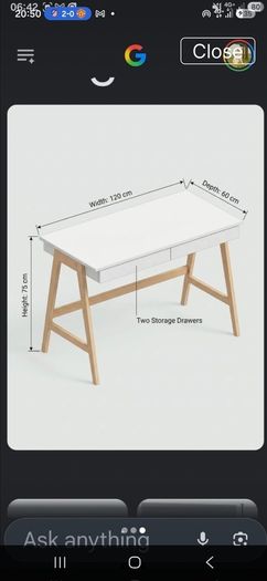 Brand New Home Comforts Desk - Matt White / Wood Legs (Unopened)