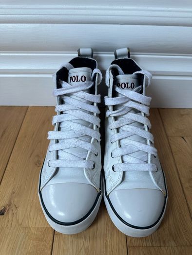White Leather Ralph Lauren Polo Boots