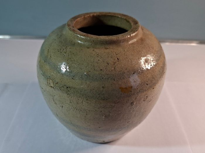 Antique Qing Chinese Pottery Glazed Ginger Jar