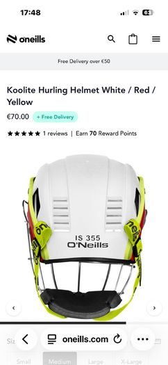 Kids O'Neills Koolite Hurling Helmet size medium
