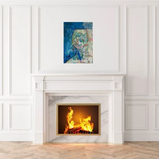 Original Abstract Painting Abstract Figurative eclectic Hero Piece Colour Contrast for minimalist space