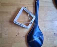 Vintage "Dunlop" Wooden Tennis Racket with Press (Retro / Decor)