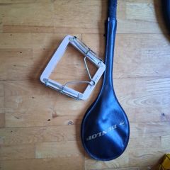 Vintage "Dunlop" Wooden Tennis Racket with Press (Retro / Decor)