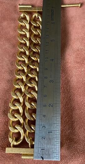 NWOT JUICY COUTURE Super Funky Matt Gold-Tone Chunky 3 Tier Chain Bracelet - 75% Discount