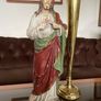 Antique Sacred Heart Statue 17 Inches 43 cm Image 4