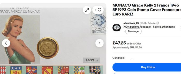 Princess Grace Kelly Monaco First day coin & stamp first day cover | limited issue 1993