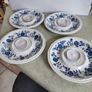 Staffordshire Blue Onion Orphan Saucer Made in England By KENSINGTON  Vintage Blue Ironstone AS NIGHT LITE CANDLE HOLDER. Image 7