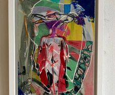 48cm Original Abstract Painting FRAMED  Original Irish Art