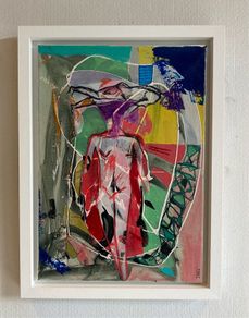 48cm Original Abstract Painting FRAMED  Original Irish Art