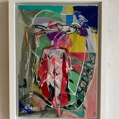48cm Original Abstract Painting FRAMED  Original Irish Art