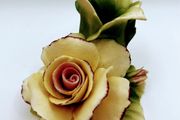 Vintage  Italian Capodimonte cream rose candle holder