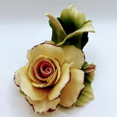 Vintage  Italian Capodimonte cream rose candle holder