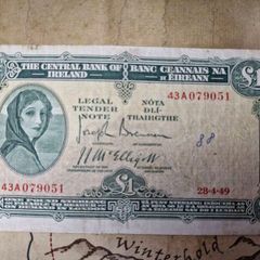 1 Pound Lady Lavery 28/4/49 IRISH NOTE