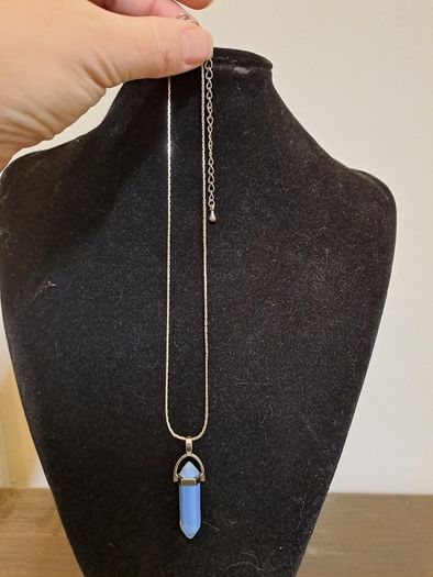 Blue Crystal Point Necklace Gift Boxed