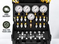main image for ad Hydraulic Pressure Test Kit 600 Bar Excavator Tractor Machinery 5 Gauges