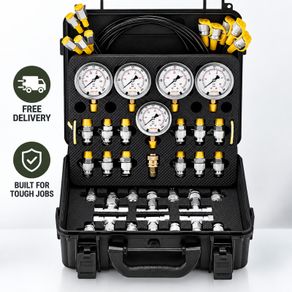 Hydraulic Pressure Test Kit 600 Bar Excavator Tractor Machinery 5 Gauges