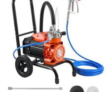 Diaphragm Airless Paint Sprayer, 900 W Efficient Cart Airless Paint Sprayer, 2200 psi High Pressure, with Extension Pole, Cleaning Needle and Brush, for Home Interior and Exterior Spraying