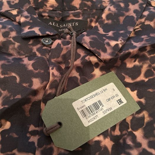Allsaints Tortoiseshell L/S Shirt BNWT Size Small