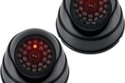 Dummy Cameras Fake CCTV 2PCS, Dome Dummy Fake Security CCTV Camera Simulation Monitor with Flashing LED Light, Dummy CCTV Camera Outdoor Indoor, Dummy Fake Camera Waterproof with 2 CCTV Signs + Screws