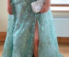 Sage Green Strapless Corset Ball Gown