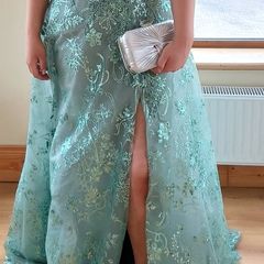 Sage Green Strapless Corset Ball Gown