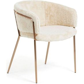 Armchair Runnie fur white steel
