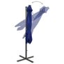 Cantilever Umbrella with Pole and LED Lights Azure Blue 300 cm Image 5