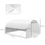4 x 3(m) Walk-in Polytunnel Greenhouse, Zipped Roll Up Sidewalls, Mesh Door, 8 Mesh Windows, Tunnel Warm House Tent with PE Cover, Complimentary Plant Labels and Gloves, White Image 2