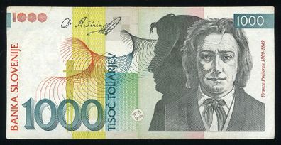 SLOVENIA - 1000 Tolarjev 2000 Banknote P 22 (VF+)