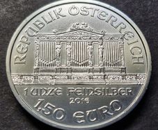 2016 Austria Wiener Philharmoniker - 1 Oz Silver  1.5 Euro