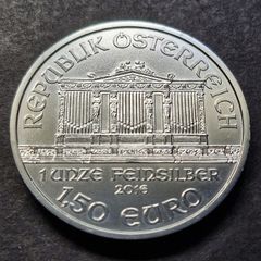 2016 Austria Wiener Philharmoniker - 1 Oz Silver  1.5 Euro