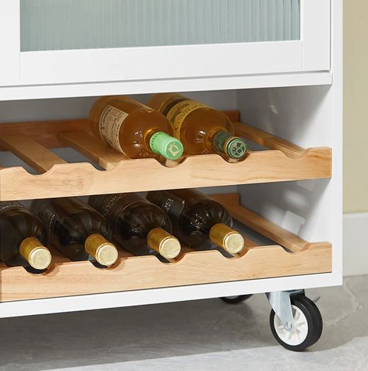 Kitchen Island portable With Wine Glass Holder Kitchen Cabinet