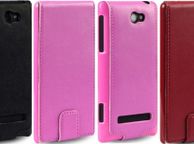 main image for ad New Htc Windows Phone 8s Premium Pu Leather Flip Case Cover Black / Hot Pink / Red