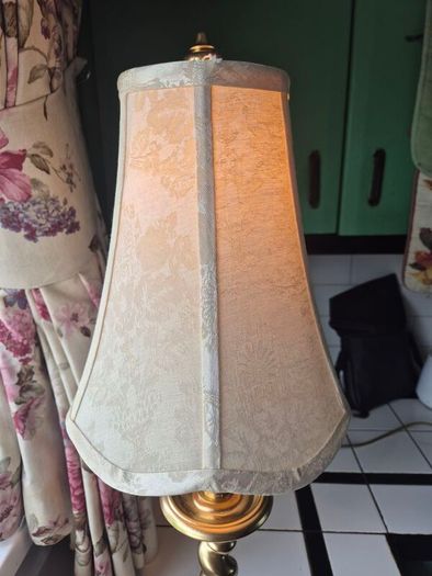 Lamp Vintage Gold metal tall slim table lamp