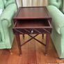 Elegant Dark Wood Side Table With Drawer Image 2
