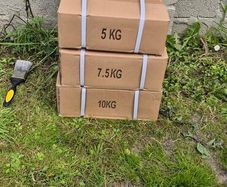 three brand new hexagonal dumbbell weight sets