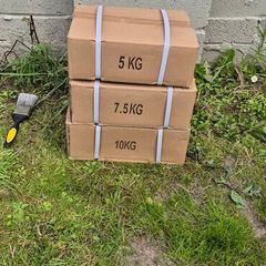 three brand new hexagonal dumbbell weight sets