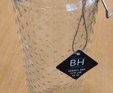 Blue Harbor Hobnail Round Clip Jar Glass 64 Oz New