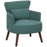 Modern armchair, Padded accent chair with lumbar cushion, Rubberwood legs, Dark green Image 5