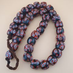 Venetian Style Floral Glass Bead Necklace Strands Antique Design