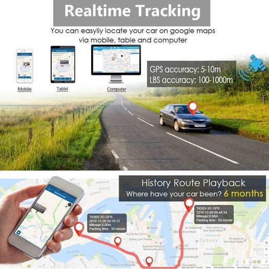 Magnetic GPS Tracker with Real-Time Worldwide Tracking