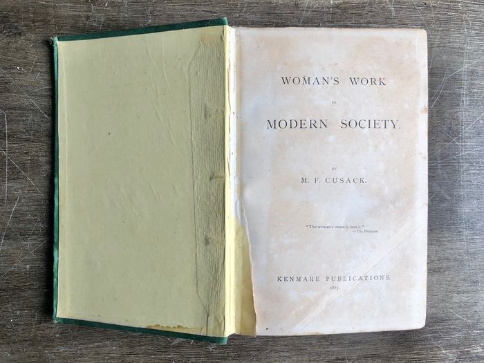 Antique Book Woman's Work in Modern Society by M.F. Cusack