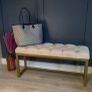 Metal bench with velvet seat 100x30 Image 4