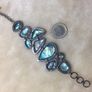 Vintage antique abalone sterling silver bracelet Image 2